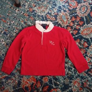 Ralph Lauren logo shirt with ruffled neckline